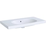 Lavabo serie Geberit Acanto, con superficie de apoyo: 90x48cm, Toma de grifo=Sin, Rebosadero=Visible, Blanco